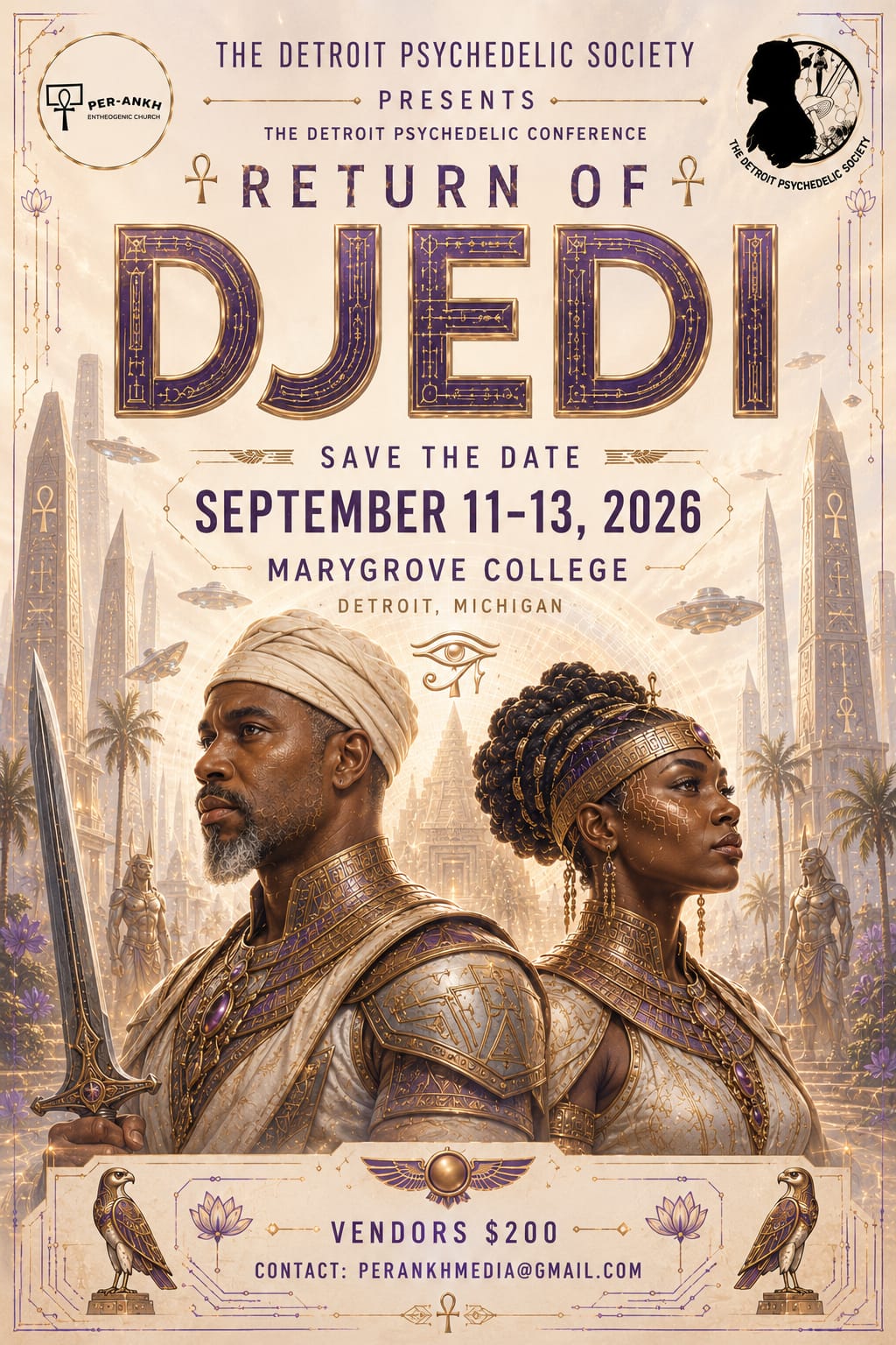 Return of Djedi - Detroit Psychedelic Conference, September 11-13, 2026 at Marygrove College